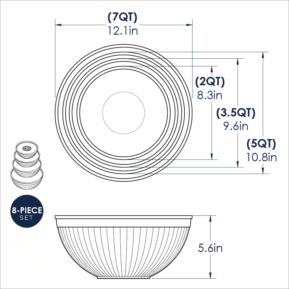 Ware 8- Piece Covered Bowl Set