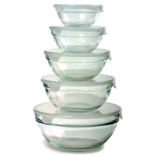 10 Piece Glass Bowl Set with Lids