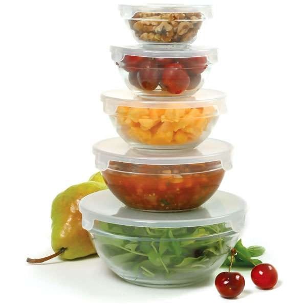 10 Piece Glass Bowl Set with Lids